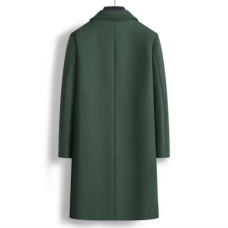 Herr Vinterkappa Rock Peacoat Utomhus Dagliga kläder Höst vinter Polyester Håller värmen Vattentät Ytterkläder Kläder Mode Streetwear Slät Kavajslag Dubbelknäppt 2025 - $80.99 –P9