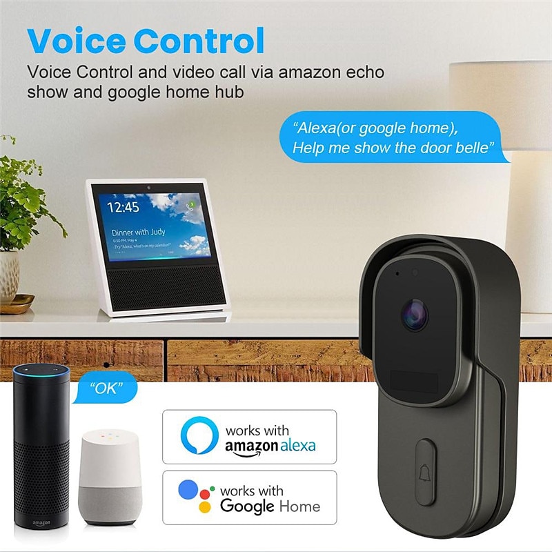 tuya smart home video deurbel 1080p camera buiten draadloze wifi deurbel waterdicht huis beveiliging smart lifefor alexa/google home 2025 - $81.99 –P3