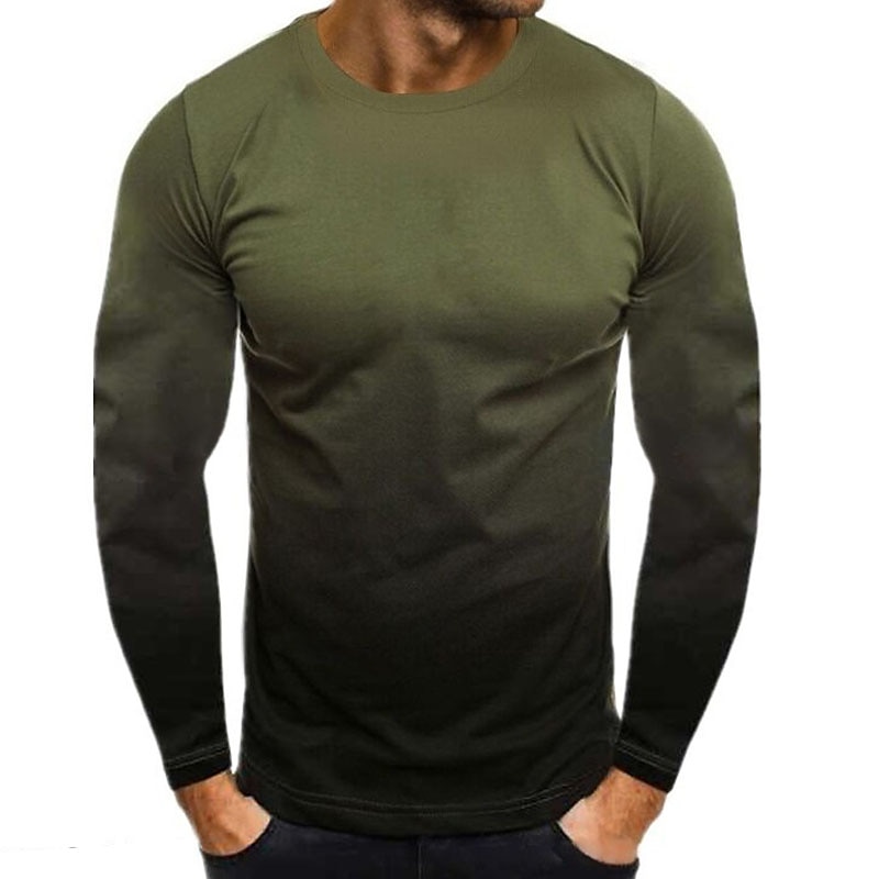 Men's T Shirt Tee Top Long Sleeve Shirt Long Sleeve Crew Neck Spring &  Fall Color Block Fashion Designer Basic Vacation Street Going out Black White Red Top Tee for Men 2025 - $13.49 –P6