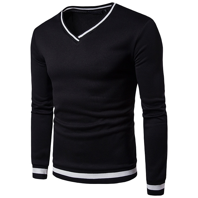 Per uomo Felpa Pullover Maglione Maglione A coste Maglia Standard Taglio attillato Lavorato a maglia Banda A V Contemporaneo moderno Ufficio Da tutti i giorni Abbigliamento Autunno inverno Nero Bianco del 2026 a $22.99 –P7