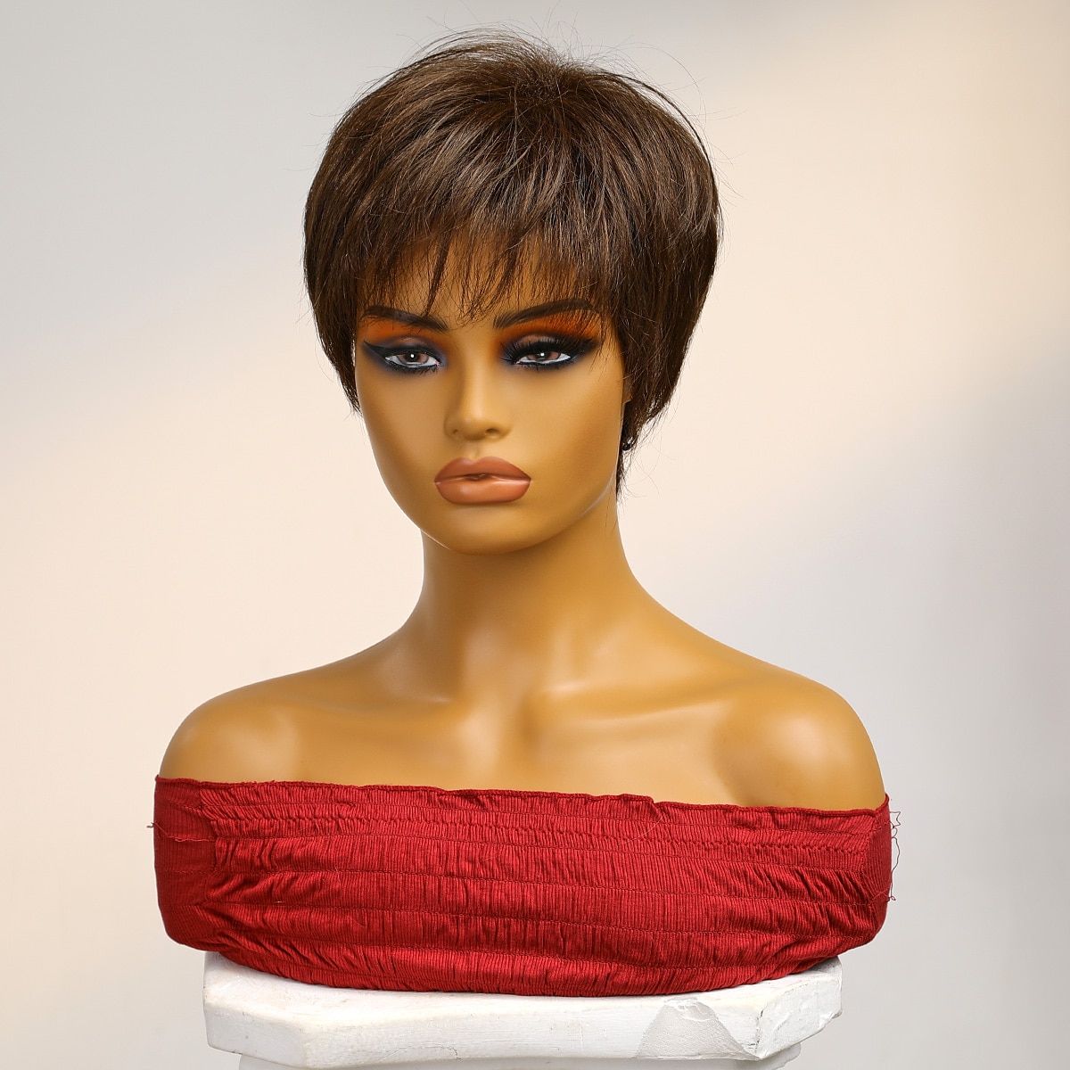 Menselijk haarmengsel Pruik Kort Natuurlijk recht Pixie-kapsel Zijdeel Gelaagd kapsel Asymmetrisch kapsel Bruin Cosplay Krultang en stijltang Natuurlijke haarlijn Zonder kap Braziliaans haar Dames 2025 - $67.99 –P4