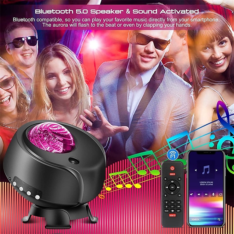 2025年 銀河プロジェクター スタープロジェクター ナイトライト リモートタイマーとBluetoothスピーカー付き 寝室用 29の光効果 最大面積 銀河の形 ライトプロジェクター 大人用 天井の部屋の装飾パーティーギフト  コレクション – $86.99 –P1