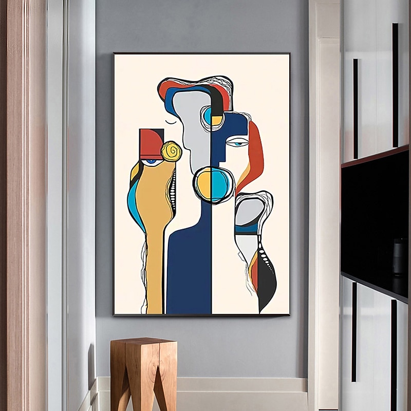 Handmade Oil Painting Canvas Wall Art Modern Decoration Picasso Style bstract Color Block Figure for Home Living Room Decor Rolled Frameless Unstretched Painting 2025 - $92.99 –P5