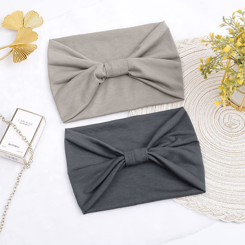 2 buc bentite pentru femei benzi late pentru cap anti-alunecare boho banda de păr pentru femei la modă înnodate antrenament yoga leopard turban împachetări pentru cap 2025 - $14.99 –P10