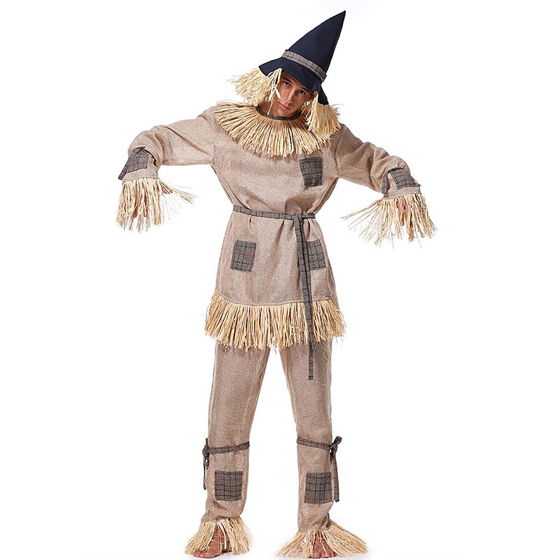 Couples Scarecrow Cosplay Costume Halloween Group Couples Costumes Unisex Movie Cosplay Cosplay Halloween Gray Top Pants Hat Halloween Carnival Masquerade 2025 - $83.99 –P6