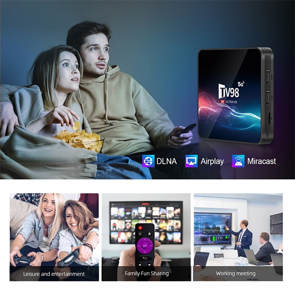 TV98 Android 11.0 TV Box Quad Core V11 8GB 16GB 2.4G/5G Dual-band WIFI 4K Media Player Set-top Digital Television LAN 100M/1000M 2025 - $55.99 –P8