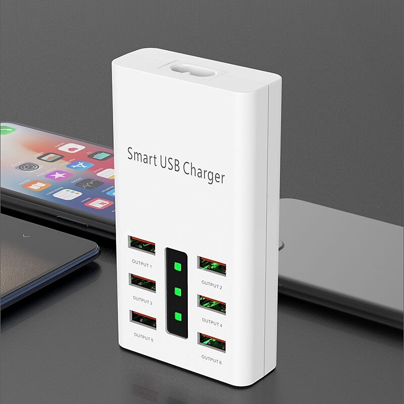 USB 2.0 Naben 6 Häfen 6-in-1 USB-Hub mit RJ45 5 V / 2A Stromversorgung Für Tablet PC Smartphone 2025 - $15.99 –P4