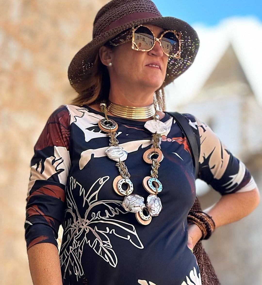 kvinners tre delt print crew neck maxi lang kjole daglig ferie langermet sommer våren 2025 - $6.59 –P8