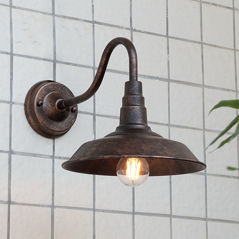 lampada da parete personalità americana nostalgia retrò applique da parete per esterni corridoio corridoio balcone lampada da parete impermeabile patio in ferro battuto 110-240v del 2025 a $100.99 –P1