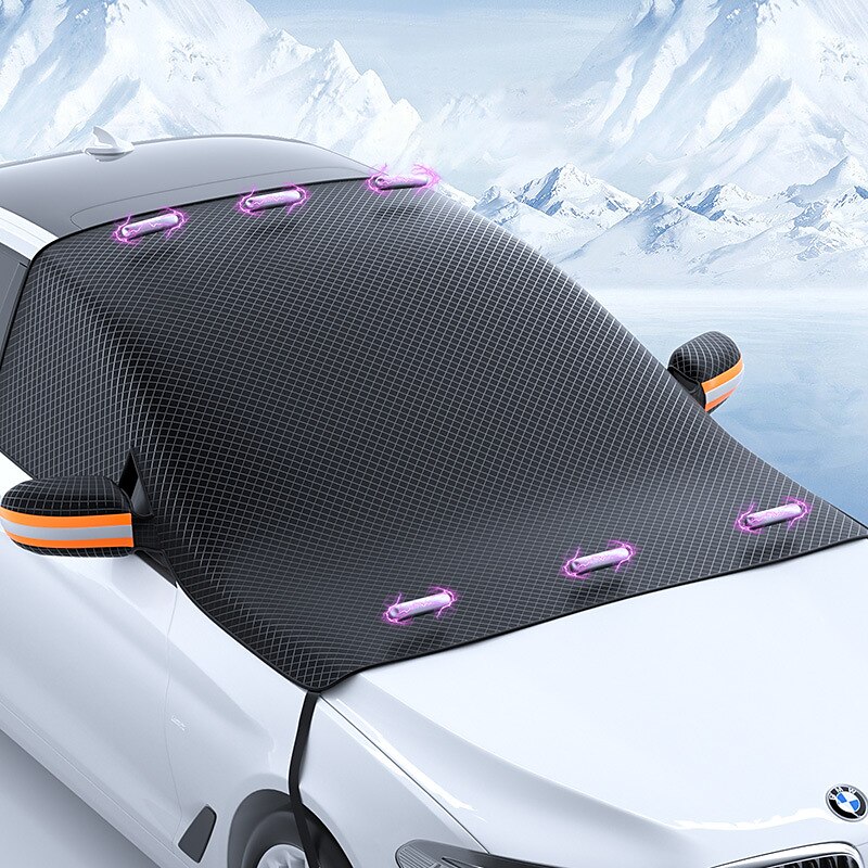 husa de parbriz imbunatatita parasolar cu magnet rezistent la apa, rezistenta la zapada, capac de protectie solara pentru geam din fata masinii cu banda reflectorizanta si centura de fixare rezistenta la vant 2025 - $26.99 –P3