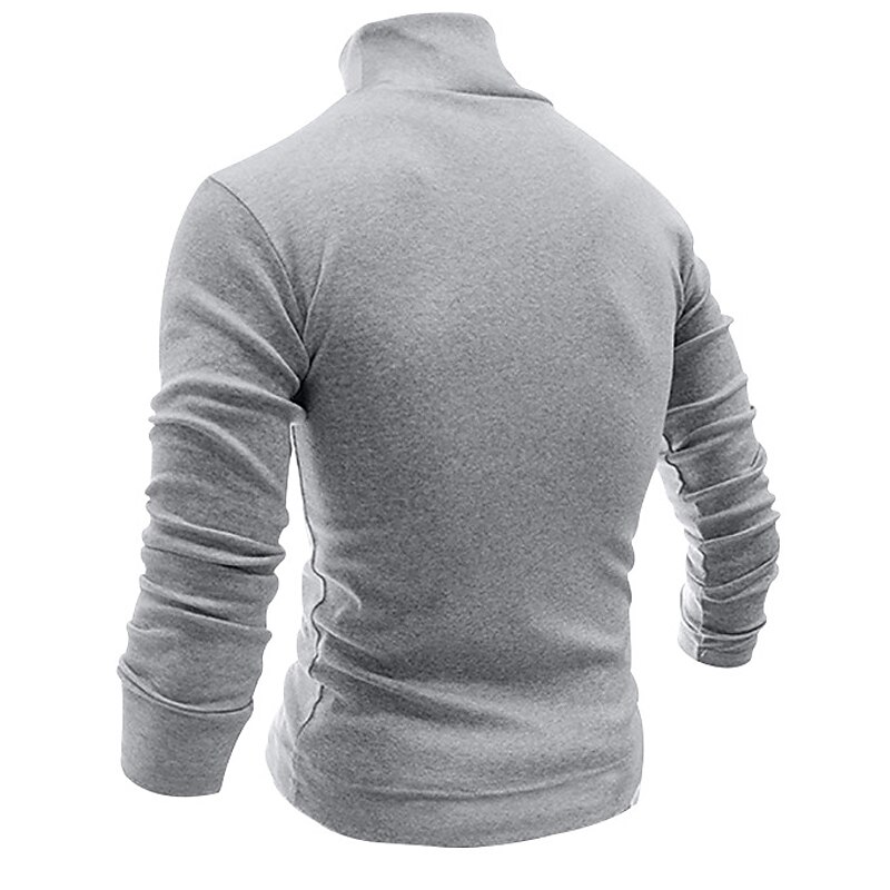 Herren T Shirt T-Shirt Langarmshirt Langarm Rollkragen Frühling & Herbst Einfach Mode Designer Basic Urlaub Straße Ausgehen Wein Aprikose Dunkelgrau Top T-Shirt für Herren 2025 - $23.99 –P18
