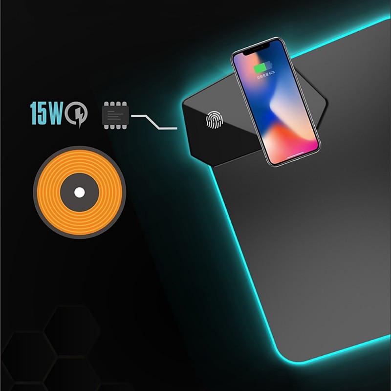 Wireless Charging Mouse Pad Gamer Mousepad Oversized RGB Luminous Desk Mat Computer Laptop Keyboard Non-slip Glowing LED Cushion 2025 - $47.99 –P6