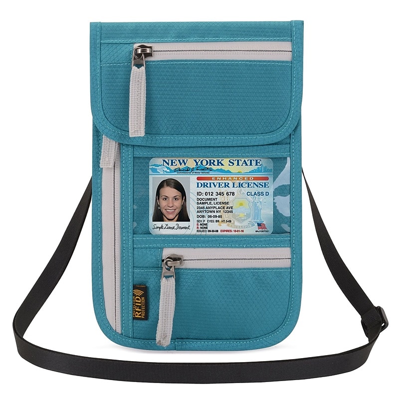 מחזיק דרכון חסימת rfid נסיעות ארנק כרטיס תיק shileding neck pouch security protect רצועה מותאמת תיק faraday 2025 - $14.99 –P15