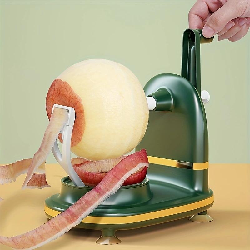 pelapatate rotante automatico per frutta, tagliamele con lame in acciaio inox con affettamele, gadget da cucina del 2025 a $25.99 –P6