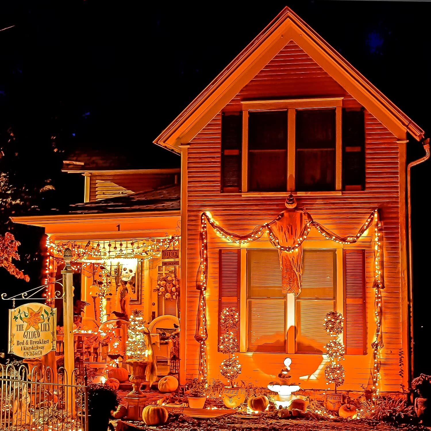 Halloween Noël boîte à piles étanche guirlande lumineuse 8 fonctions télécommande intérieure et extérieure cour jardin décoration de mariage lumière 4m-30leds/6.5m-50leds/10m-100leds de 2025 ? $15.99 –P4