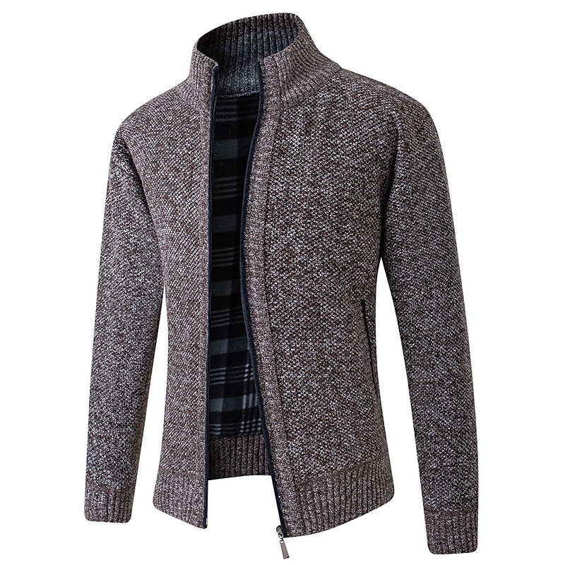 Per uomo Cardigan Maglione Maglione con zip A coste Maglia Standard Tasche Lavorato a maglia Liscio Colletto alla coreana Top caldi Contemporaneo moderno Da tutti i giorni Per uscire Abbigliamento del 2025 a $24.99 –P8