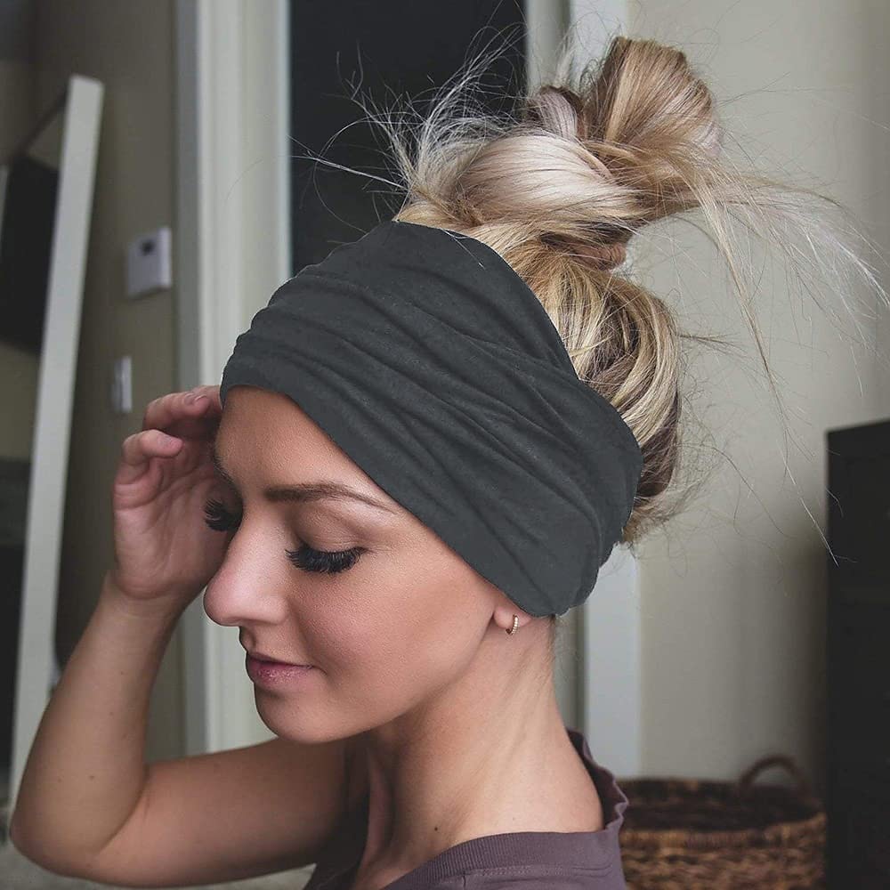 2 buc bentite pentru femei benzi late pentru cap anti-alunecare boho banda de păr pentru femei la modă înnodate antrenament yoga leopard turban împachetări pentru cap 2025 - $14.99 –P8