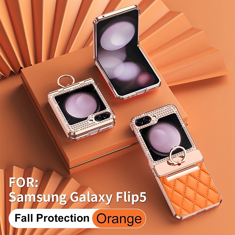 Phone Case For Samsung Galaxy Z Flip 7 Z Flip 6 Z Flip 5 Z Flip 4 Z Flip 3 Back Cover Shockproof Crystal Diamond TPU PU Leather 2025 - $29.99 –P1