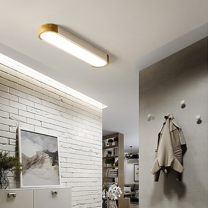 led mennyezeti lámpa bélés fa dekoratív mennyezeti lámpa 35/65cm panel nappali hálószoba lámpa 110-240v 2025 - $90.99 –P4
