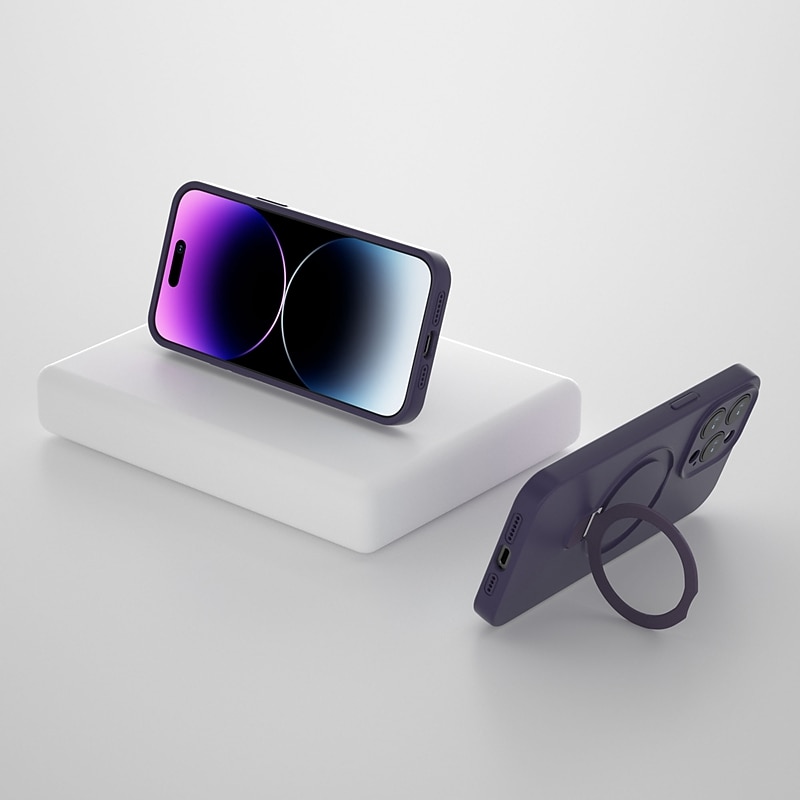 puhelin Etui Käyttötarkoitus iPhone 13 12 Pro Max Takakuori Magsafen kanssa Tukee langatonta latausta Tukijalka Iskunkestävä Yhtenäinen väri silikageeli Silikoni 2025 - $20.99 –P8