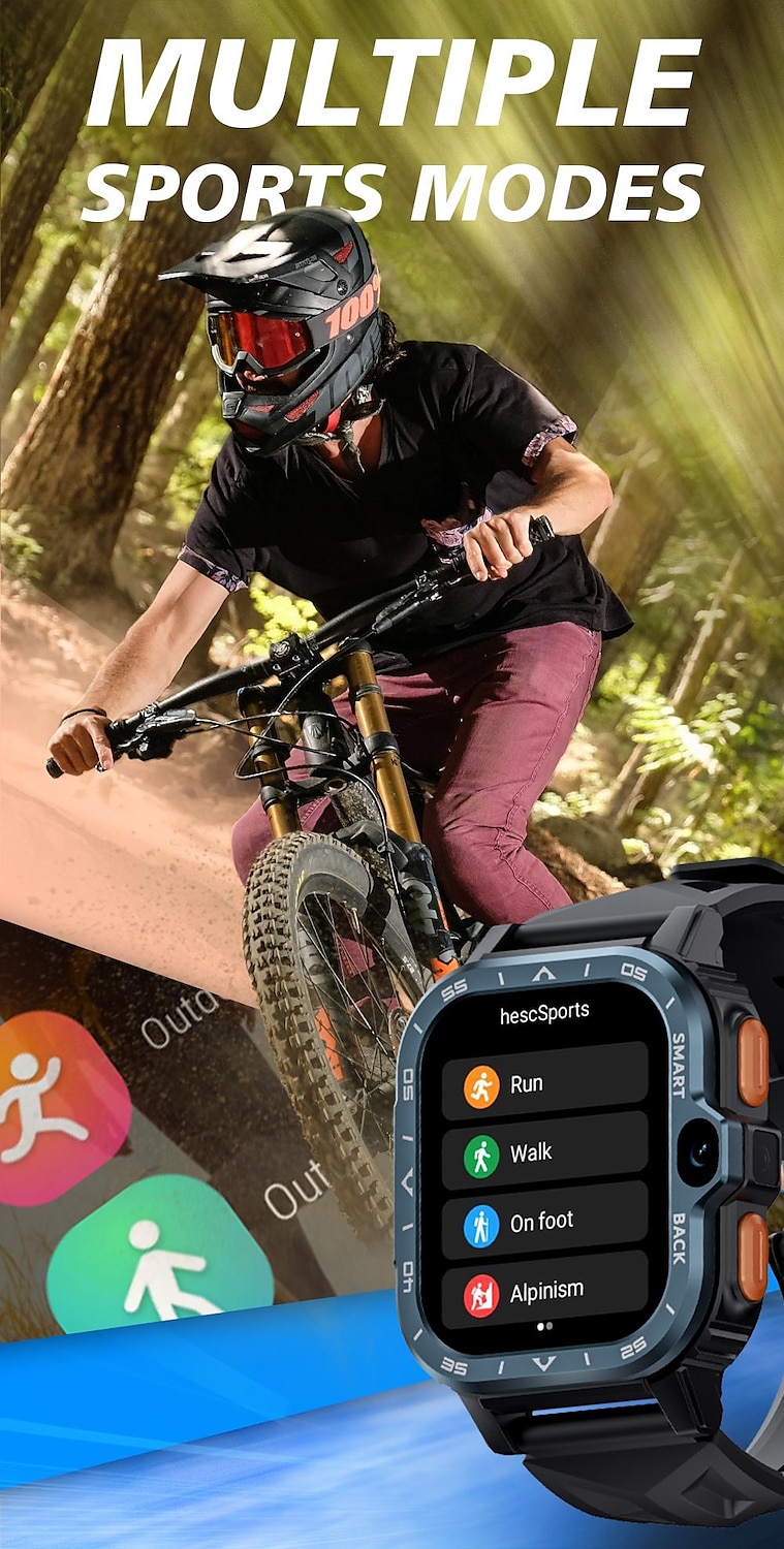 LOKMAT APPLLP 4 MAX Smart Watch 2.02 inch 4G LTE Cellular Smartwatch Phone 3G 4G Bluetooth Pedometer Call Reminder Activity Tracker Compatible with Android iOS Women Men GPS Hands-Free Calls Media 2025 - $128.99 –P6