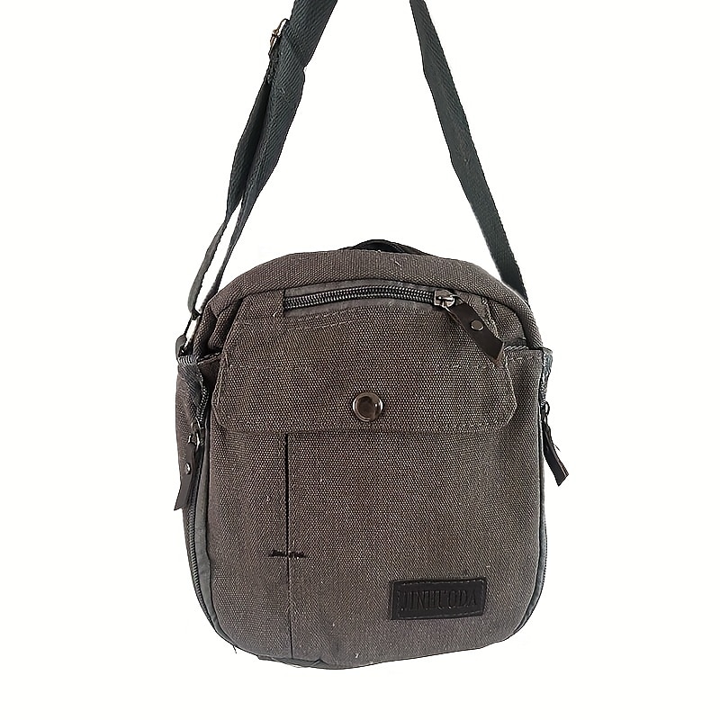 Men's Canvas Crossbody Shoulder Bag – Multi-Pocket Travel Messenger Bag with Zipper Compartments for Outdoor, Commuting, and Daily Use 2026 - $19.99 –P10