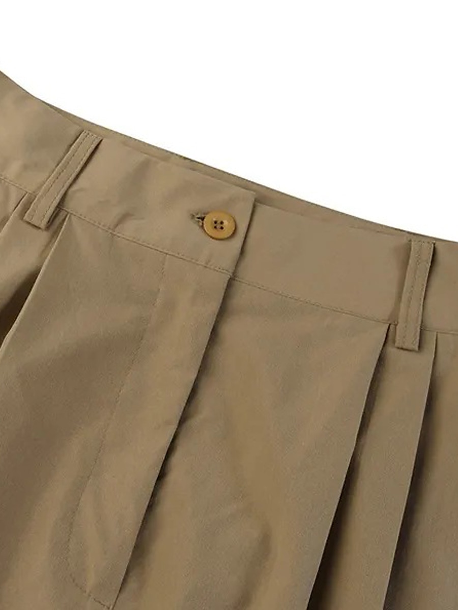 Vestido de pierna ancha para mujer, pantalones de trabajo, parte inferior acampanada, longitud completa, moda, ropa de calle, diario, negro, caqui, s m, otoño invierno 2025 - $26.99 –P6