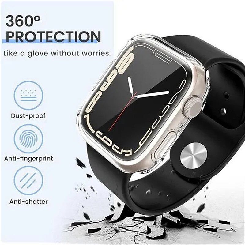 Совместим с Apple Watch Series 8 7 45mm / Series 8 7 41mm / Series 6 5 4 SE 44mm / Series 6 5 4 SE 40mm / Series 3 2 1 42mm Все вокруг защитное Защита от удара ТПУ Часы Крышка 2025 - $6.99 –P5
