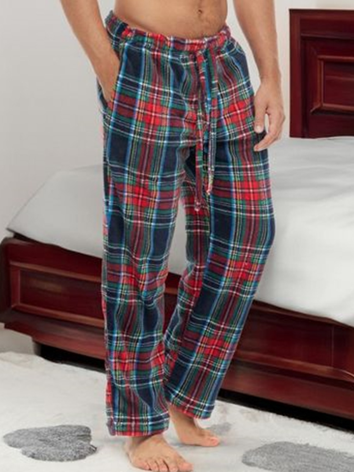 Miesten loungewear Flanelliset pyjamahousut Plaid housut Oleskeluhousut 1 pcs Skottiruutukuvio Graafiset tulosteet Tyylikäs Vapaa-aika Mukavuus Koti Päivittäin Flanelli Mukavuus Housut Kurenauha 2025 - $26.99 –P1
