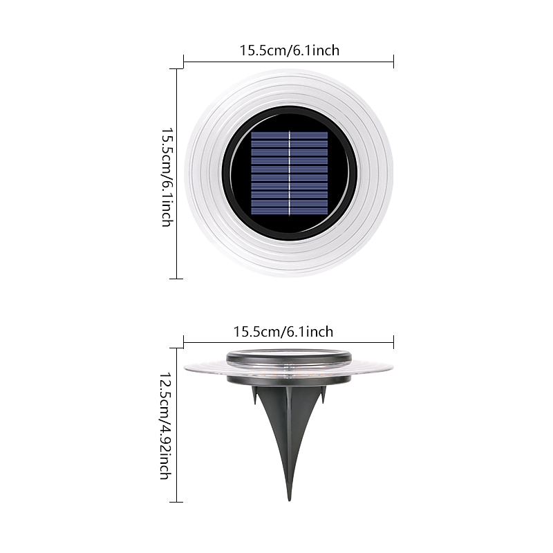 Solar-Untergrundleuchte, 28 LEDs, wasserdicht, für den Außenbereich, Rasenleuchte, Deckleuchte, in den Boden eingelassene Solar-Terrassenlampe, LED-Garten, Hof, Rasen, Gehweg, Dekor, Solar-Wandleuchte 2025 - $15.99 –P15