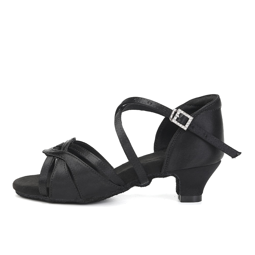 Girls' Latin Ballroom Dance Shoes Silk Salsa Tango Trainning Practice Dancing Shoes Low Heel 4cm 2025 - $54.99 –P11