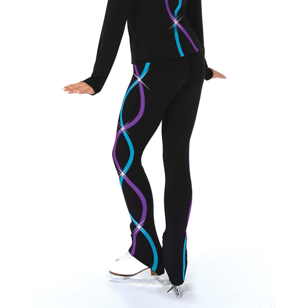 Hosen für den Eiskunstlauf Damen Mädchen Eislaufen Unten Rosa Purpur elastisch Ausbildung Wettbewerb Eiskunstlaufkleidung warm Eislaufen Eiskundstlauf 2025 - $56.99 –P2