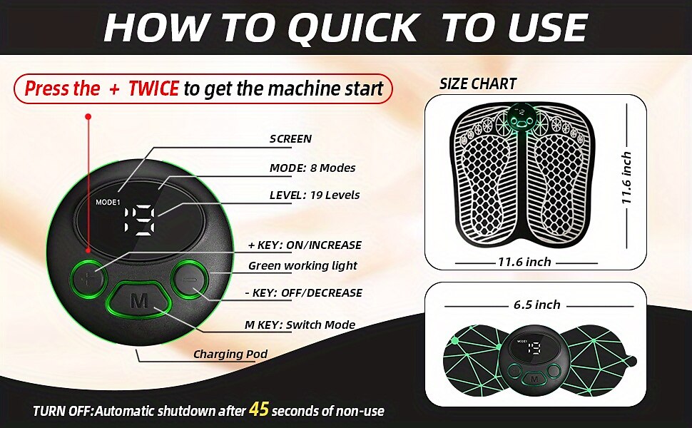 Foot Massager Mat TENS Back Muscle Stimulator With Remote Control Electric Pulse Feet Acupressure Pad Massager Machine 2025 - $33.79 –P4