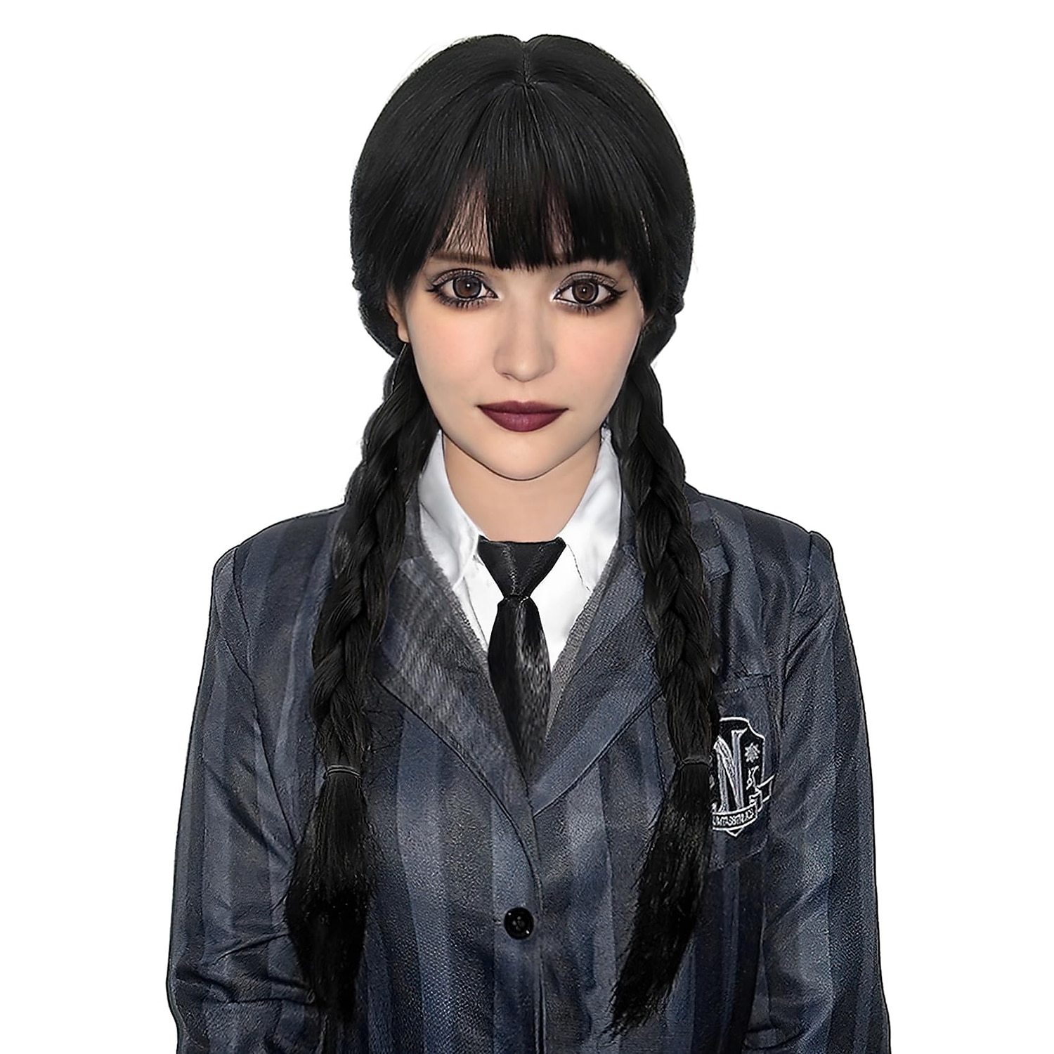 Wednesday Addams Wigs Wig with Bangs Long Pigtails Wig for Women Girls Addams Family Hair Wig for Cosplay Party Wigs Halloween Wigs 2025 - $18.49 –P6