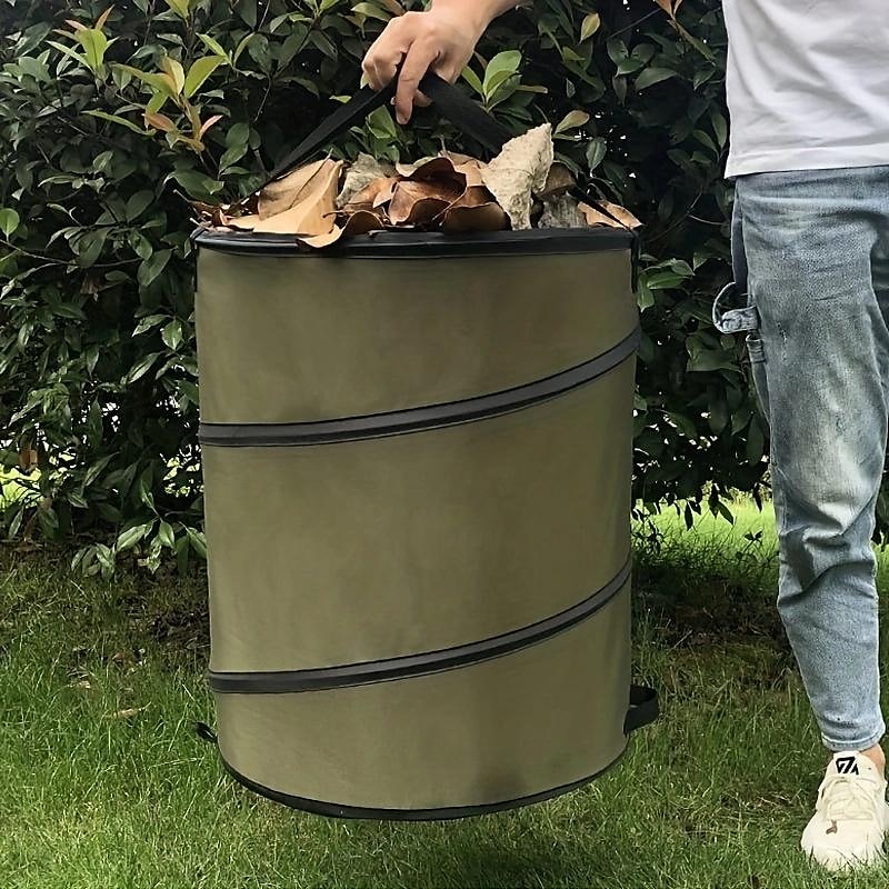 Sac de jardinage pliable de 30 gallons, poubelle de camping, poubelle escamotable/poubelle de recyclage, poubelle de voiture, sac poubelle réutilisable pour l'extérieur, jardin, cour, poubelle de recyclage pliable pour camping de 2025 ? $12.49 –P11