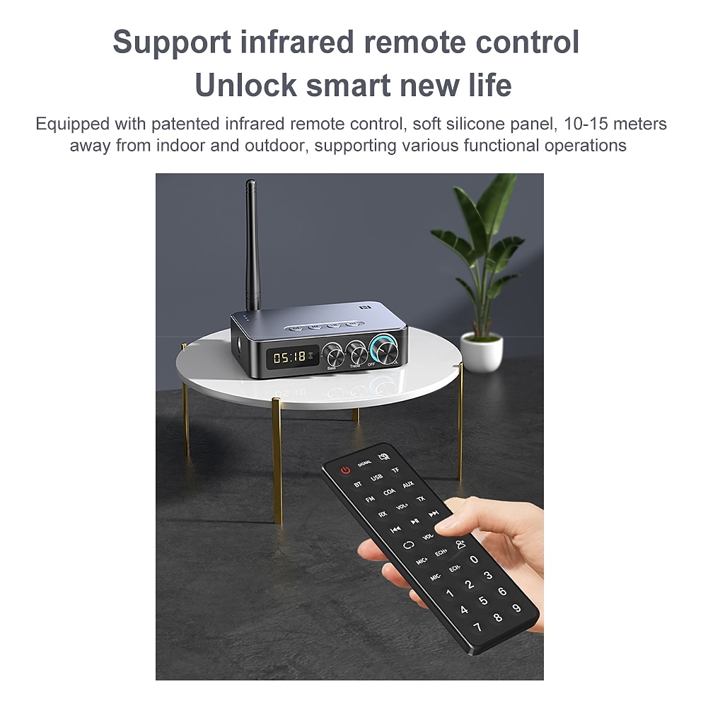 M9 Pro Bluetooth 5.1 Audio Receiver Transmitter 3.5mm Aux Wireless Music Adapter U Disk/TF Card FM Radio Player DAC Converter 2025 - $52.99 –P9