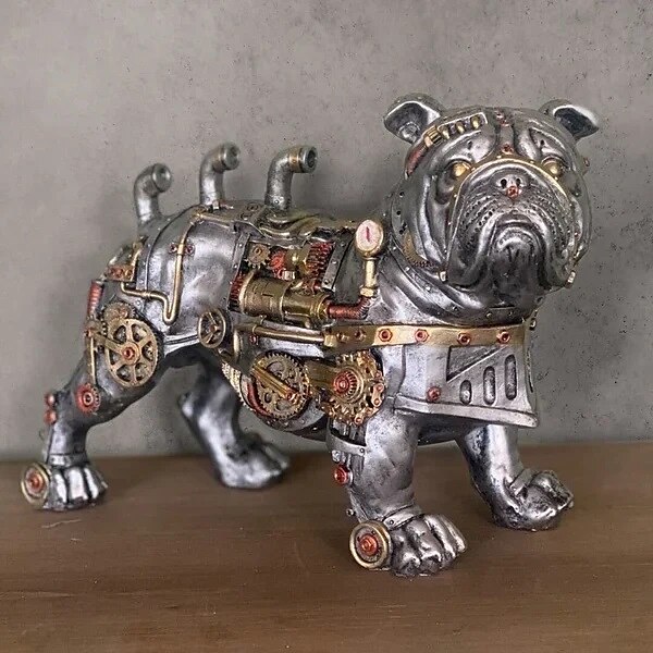 stile steampunk scultura animale animale meccanico ornamento decorazione decorazione industria pesante resina decorazione meccanica ciondolo decorazione di capodanno del 2025 a $18.99 –P7
