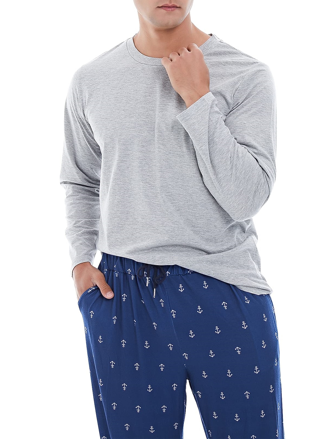 Homens Loungewear Roupa de Dormir Conjunto de Pijama Top e calça de pijama 2 Peças Estampas Abstratas à moda Casual Conforto Casa Diário Misto de Algodão Conforto Gola Redonda Manga Longa Camiseta de 2025 por $25.99 –P3