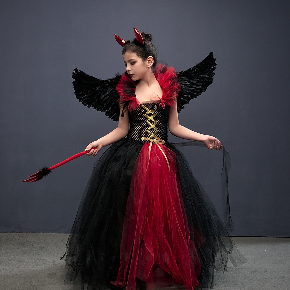 Notte di Valpurga Vestito Costume Cosplay Tutu Strega malefico Diavolo Cosplay Bambini Ragazze Carnevale Mascherata martedì grasso Feste Halloween Performance Vestirsi del 2026 a $44.99 –P3