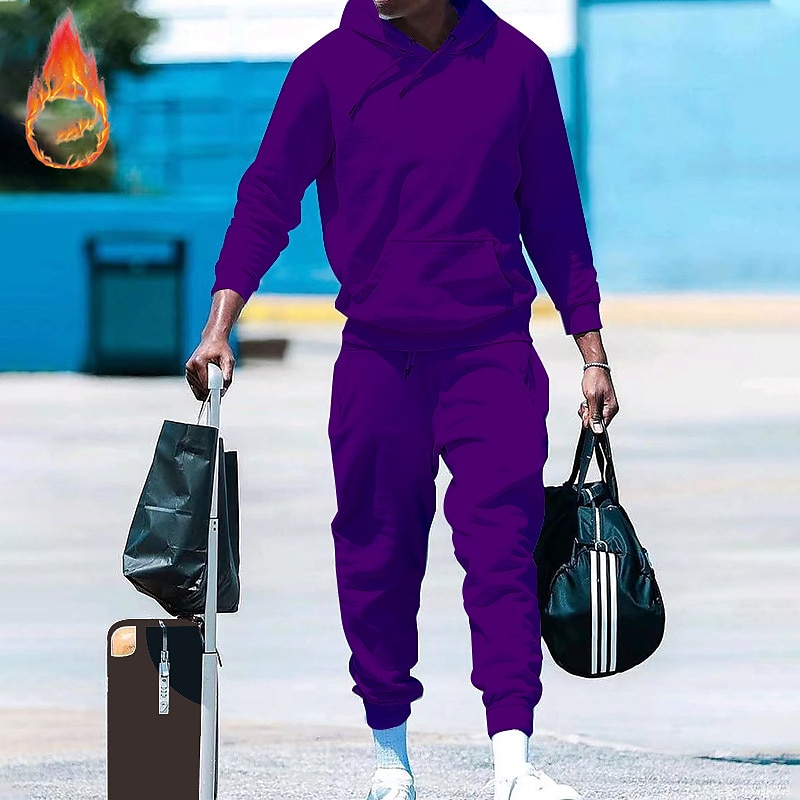 Men's Tracksuit Sweatsuit 2 Piece Athletic Long Sleeve Thermal Warm Breathable Moisture Wicking Fitness Running Jogging Sportswear Activewear Solid Colored Black White Yellow 2025 - $25.99 –P15