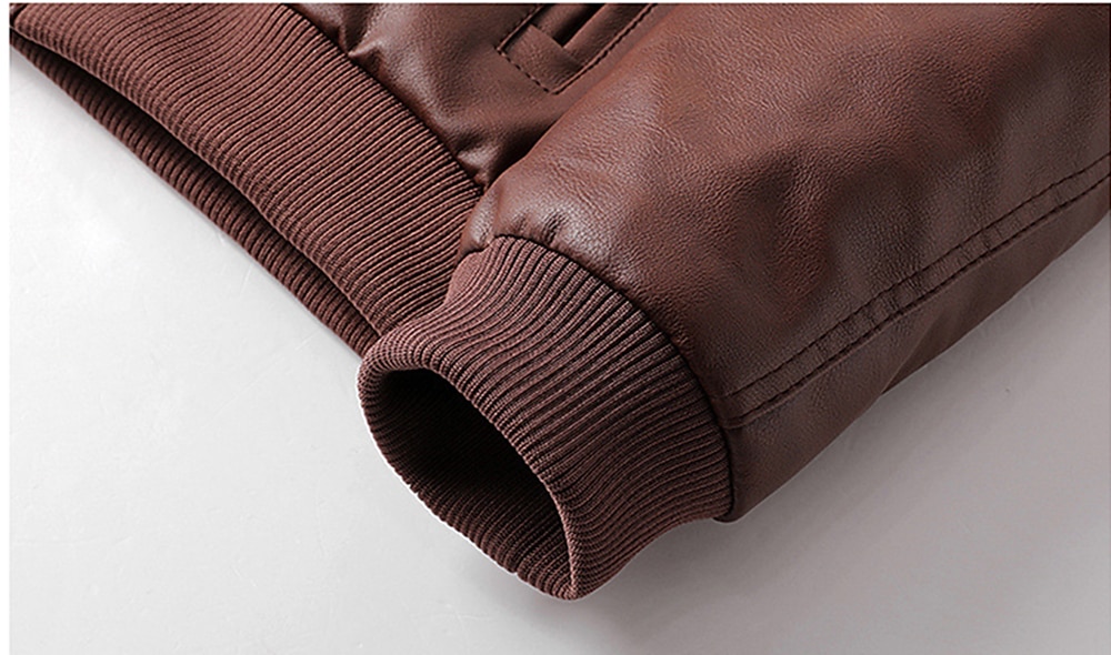 Homens Blusão de couro falso Jaqueta de motociclista Jaqueta de Motocicleta Ao ar livre Roupa Diária Prova-de-Água A Prova de Vento Zip Completo Estilo Moderno Outono Inverno Côr Sólida Casual Sem de 2026 por $82.99 –P4