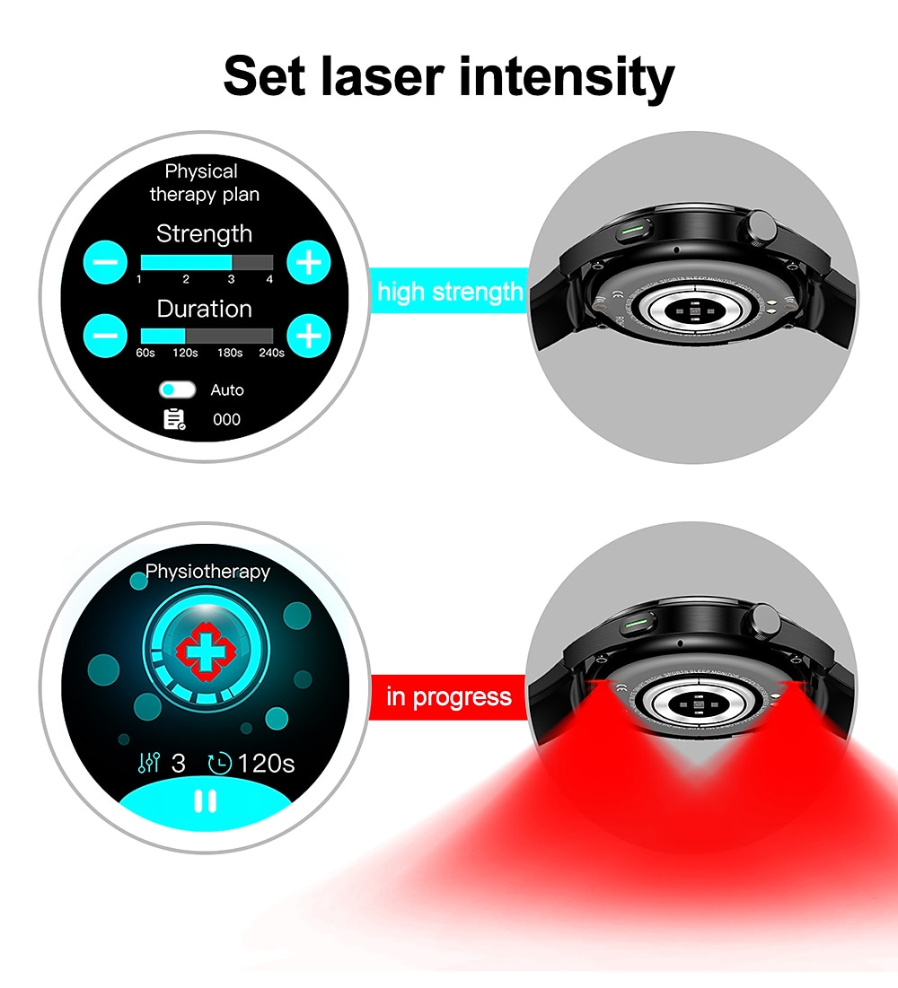 2025年 imosi f320 レーザー理学療法血糖スマートヘルスウォッチフィットネスランニングウォッチ Bluetooth 温度監視歩数計 Android ios と互換性女性男性 ip67 防水 コレクション – $94.79 –P5