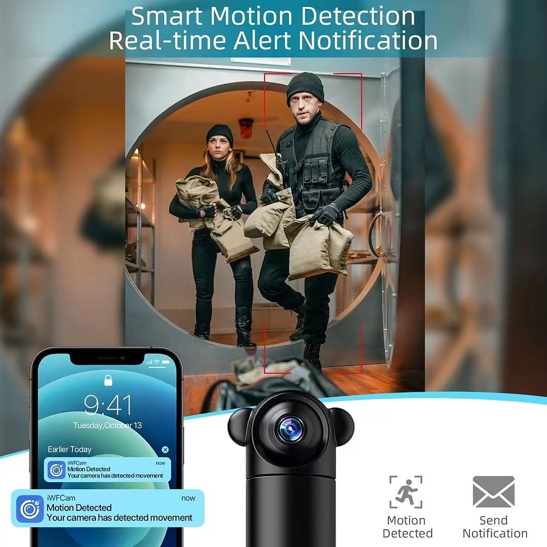 2025年 HD 1080 wifi ワイヤレスカメラ 360 度回転携帯電話リモートナイトビジョンホーム屋内モニター  コレクション – $43.99 –P7