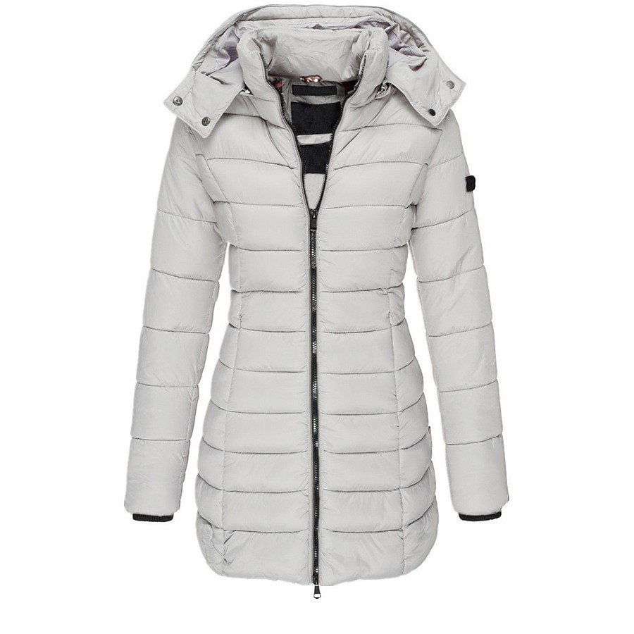Dames Gewatteerd sportjack Wandelwindjack Winter Buitenshuis Geïsoleerd Thermisch Warm waterdicht Winddicht Overkleding Windjacks Kleding Bovenlichaam Gehele Lengte Zichtbare Rits Vissen Klimmen 2025 - $41.99 -P4