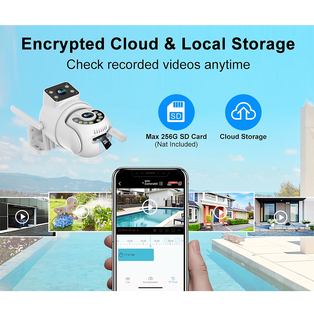 Didseth 4mp wifi ptz camera buiten dual-lens menselijk detecteren nachtzicht beveiliging cctv vedio surveillance ip camera 2025 - $52.99 –P9