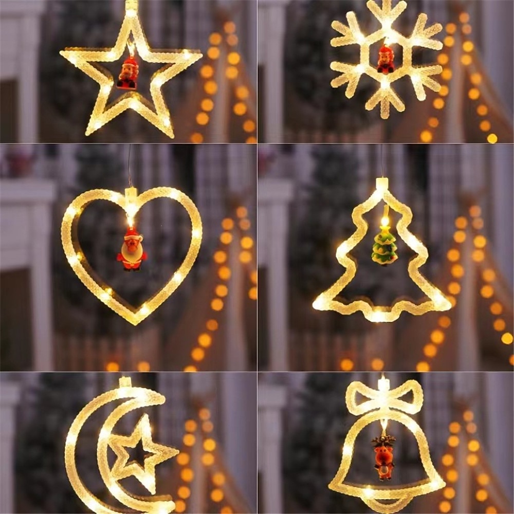 0,3m Fényfüzérek Karácsonyi ragyogó kiegészítők 10 LED EL 3db 1db Meleg fehér Ünnepi fények Csillag Hold fényei Tompítható Parti Szabadság Akkumulátorok 2025 - $6.49 –P2