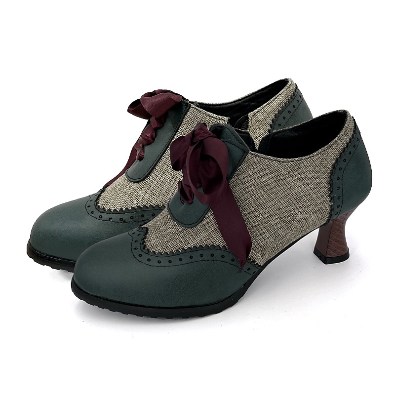 Femme Chaussures à Talons Escarpins Oxfords Chaussures Bullock Grandes Tailles Chaussures Vintage Soirée du quotidien Couleur unie Bloc de couleur Hiver Talon de chaton Bout rond Elégant de 2025 ? $59.99 –P5