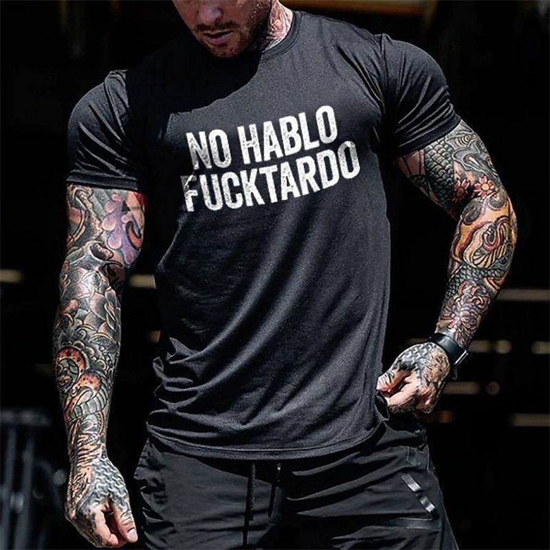2026年 男のグラフィックTシャツ No Hablo Fucktardo 面白い皮肉なユーモアシャツ  コレクション – $17.49 –P1