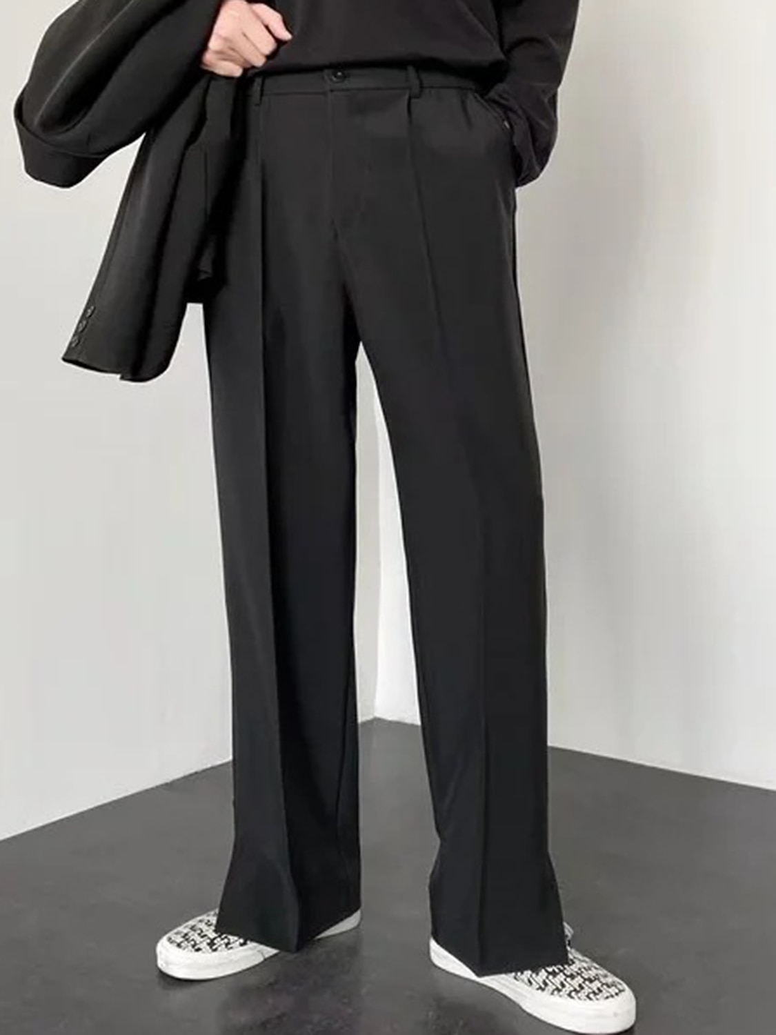 Pánské Oblekové Kalhoty Oblek Kalhoty Kapsy Elastický pas Bez vzoru Pohodlné Prodyšné Venkovní Denní Jdeme ven Módní Na běžné nošení Černá Vodní modrá 2026 - $30.99 –P14