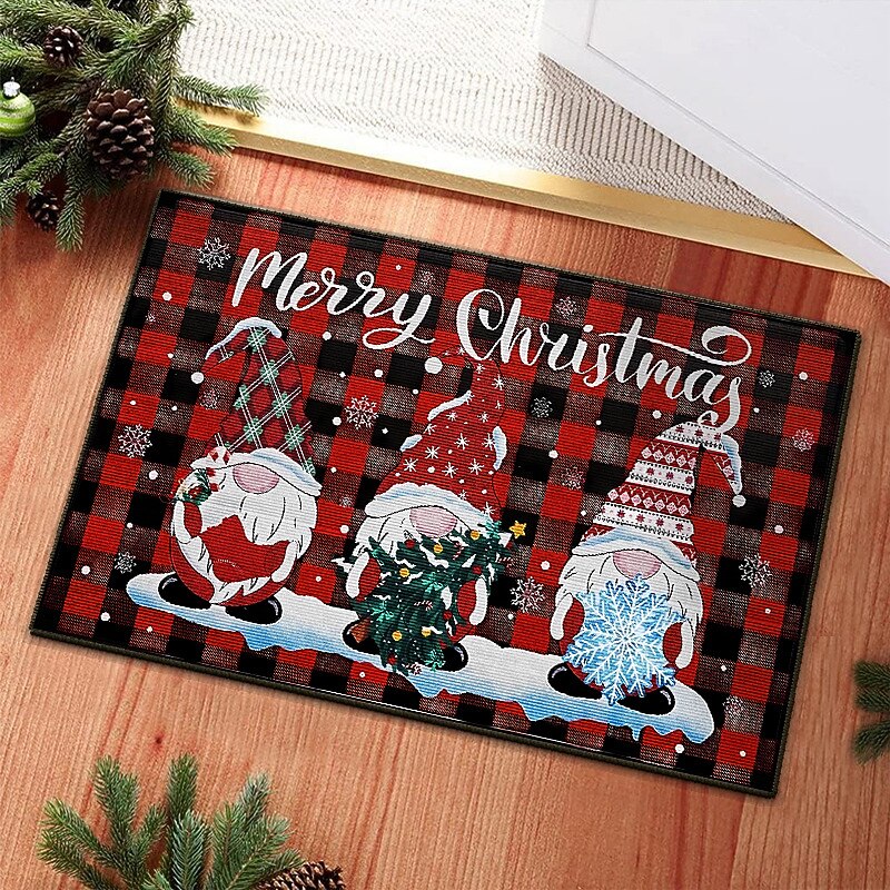 Weihnachts-Fußmatte, weihnachtlicher Willkommensteppich für die Dekoration der Haustür, Badezimmerteppich, Fußpolster, Eingangsbereich 2025 - $10.99 –P2
